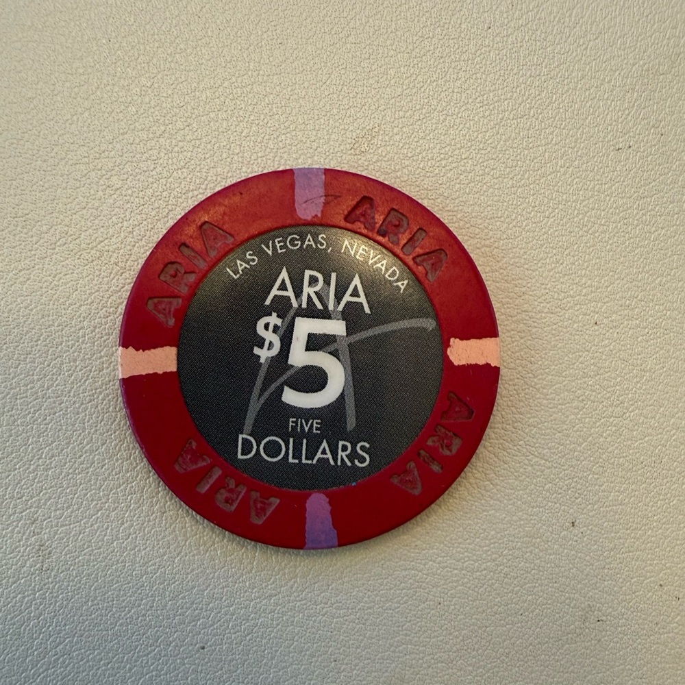 Aria Las Vegas $5 Poker Chip Lucky Gift Charm